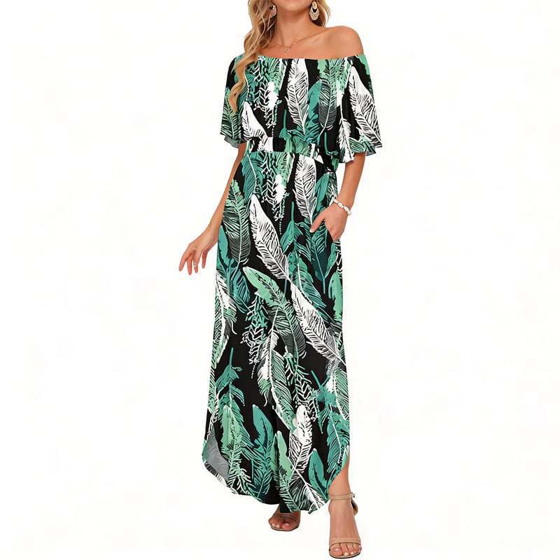 Ruffle Off-Shoulder Summer Maxi Dress