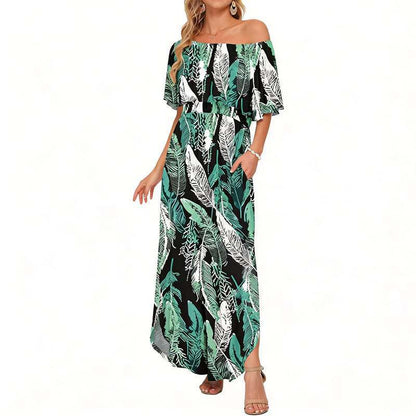 Ruffle Off-Shoulder Summer Maxi Dress