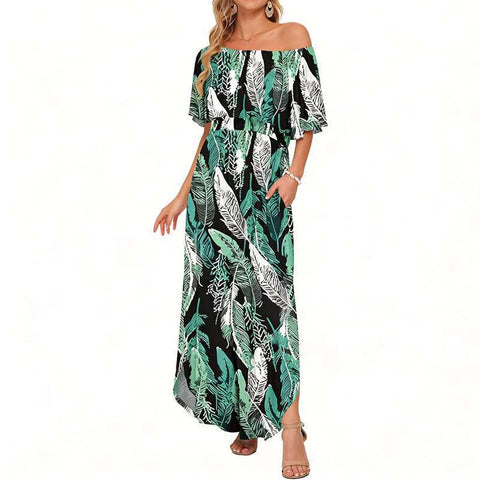 Ruffle Off-Shoulder Summer Maxi Dress