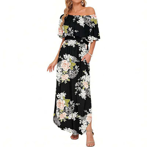 Ruffle Off-Shoulder Summer Maxi Dress