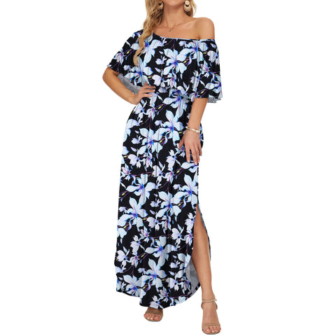 Ruffle Off-Shoulder Summer Maxi Dress