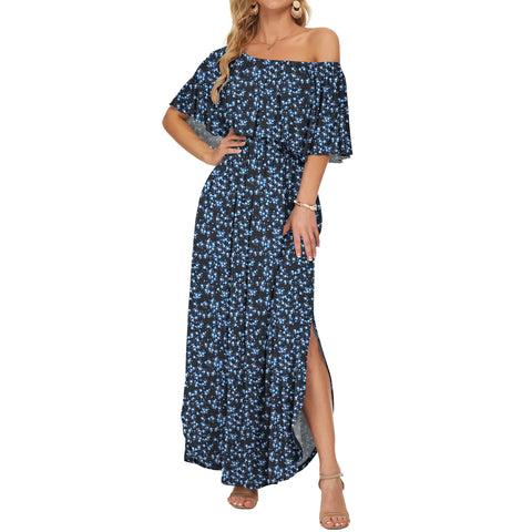 Ruffle Off-Shoulder Summer Maxi Dress