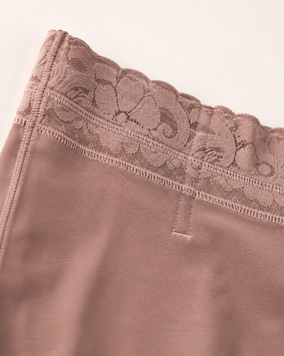 Women’s High-Waisted Lace Trim Safety Shorts Underwear