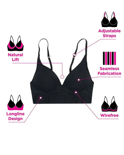 Women’s Wireless Seamless Comfort Bra with Light Support and Smooth Feel
