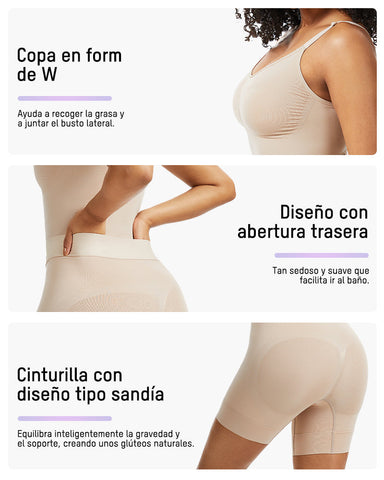 Faja Moldeadora 6 Zonas – Apertura Trasera para Baño y Moldea Cintura, Busto y Glúteos