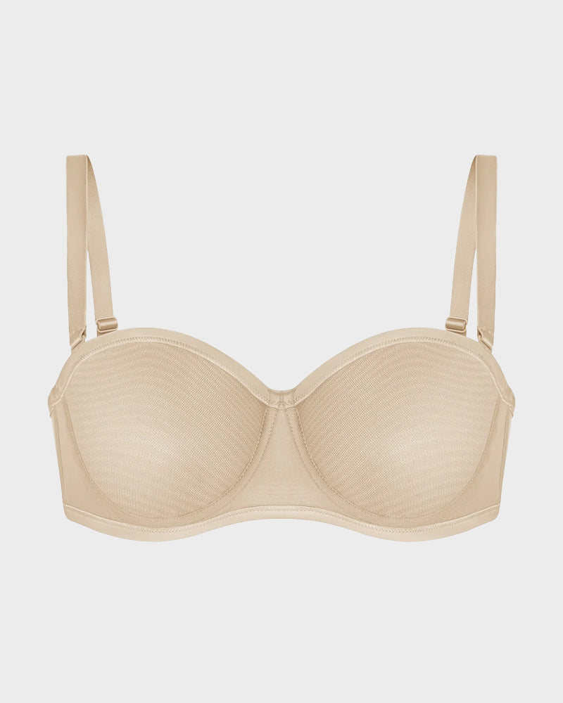 Strapless Mesh Underwire Bra – Stay Put & Natural Lift