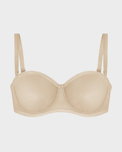 Strapless Mesh Underwire Bra – Stay Put & Natural Lift