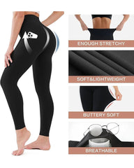 Curvyify High Waisted Butt Lifting Tummy Control Side Pocket Shaping Workout Training Leggings