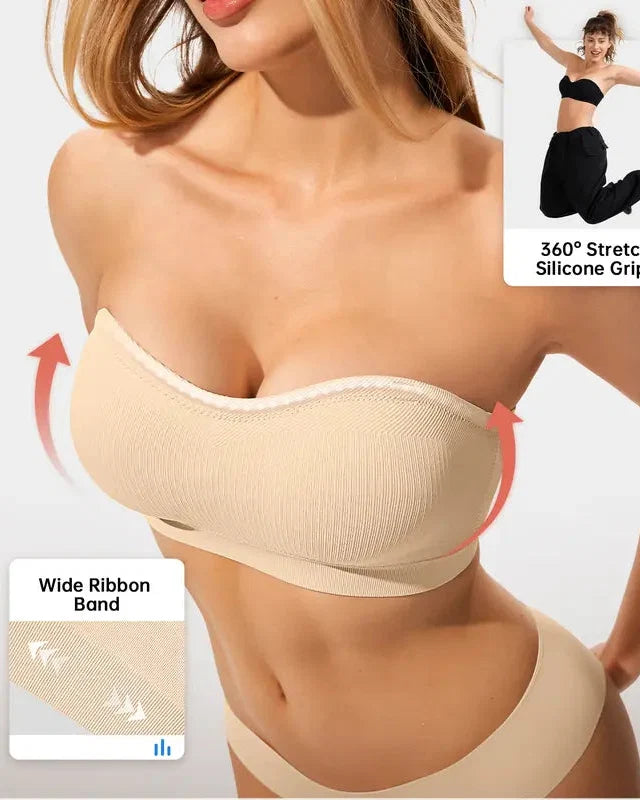 Multiway Wireless Bandeau Bra – Stay Put Comfort Plus Size