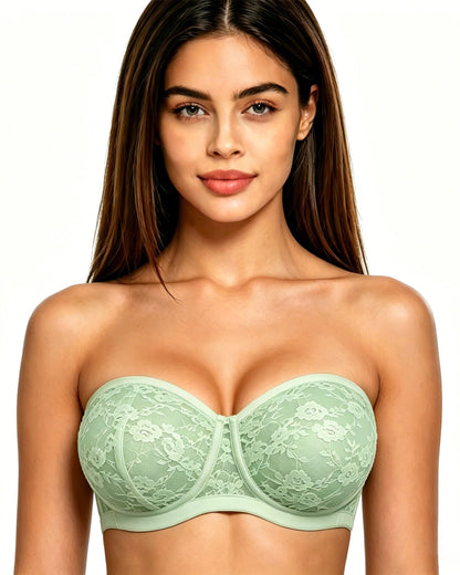 Strapless Lace Underwire Bandeau Bra